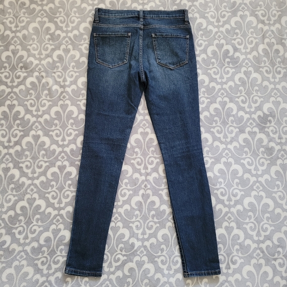 Forever 21 jeans, Dark denim, fading Skinny ripped Size 27, high-waisted - Picture 3 of 11